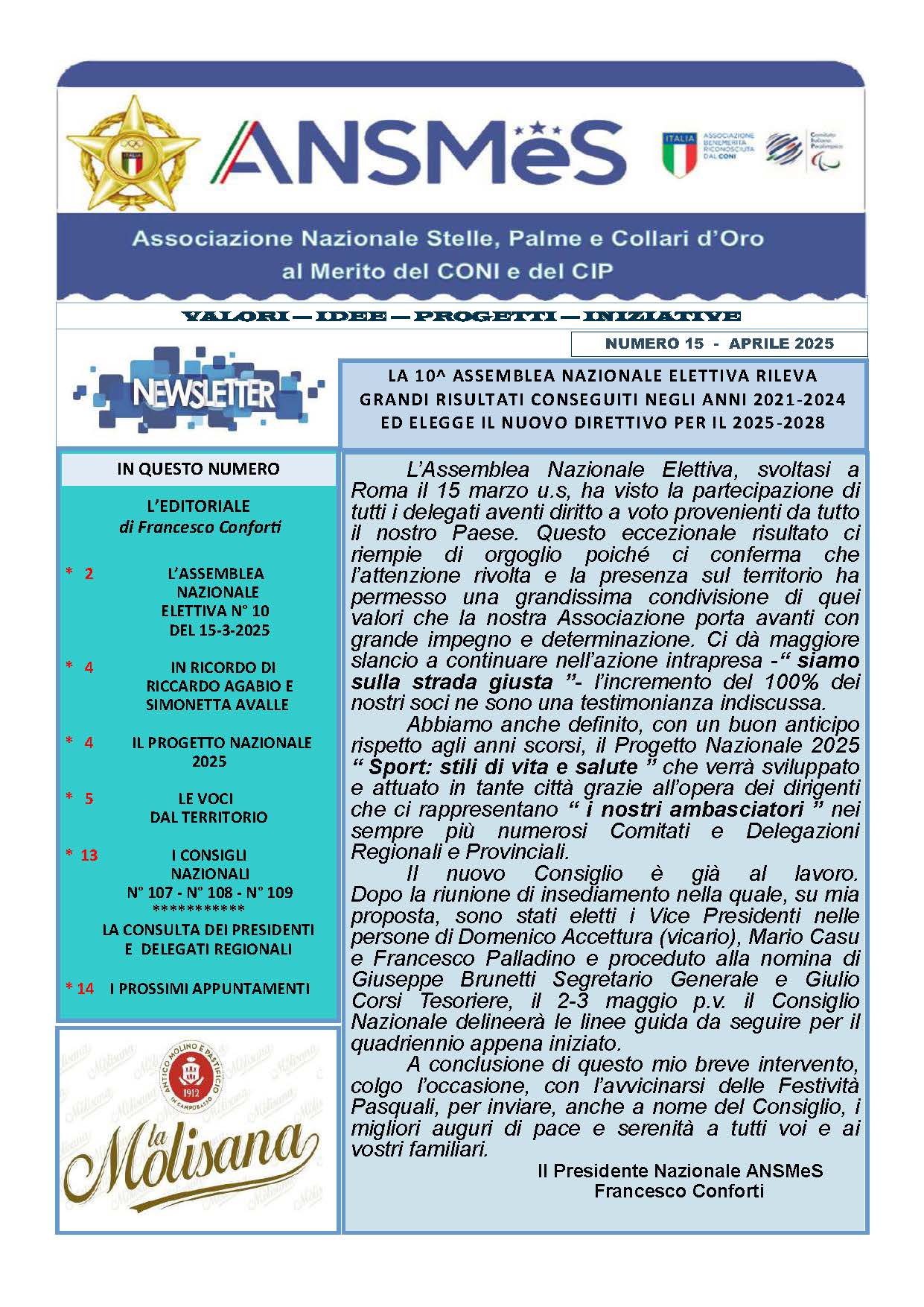Newsletter n°15 2025 Aprile 2025